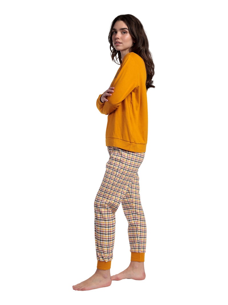 Pyjama pantalon top manches longues LouLou Returns Jaune - Kiabi