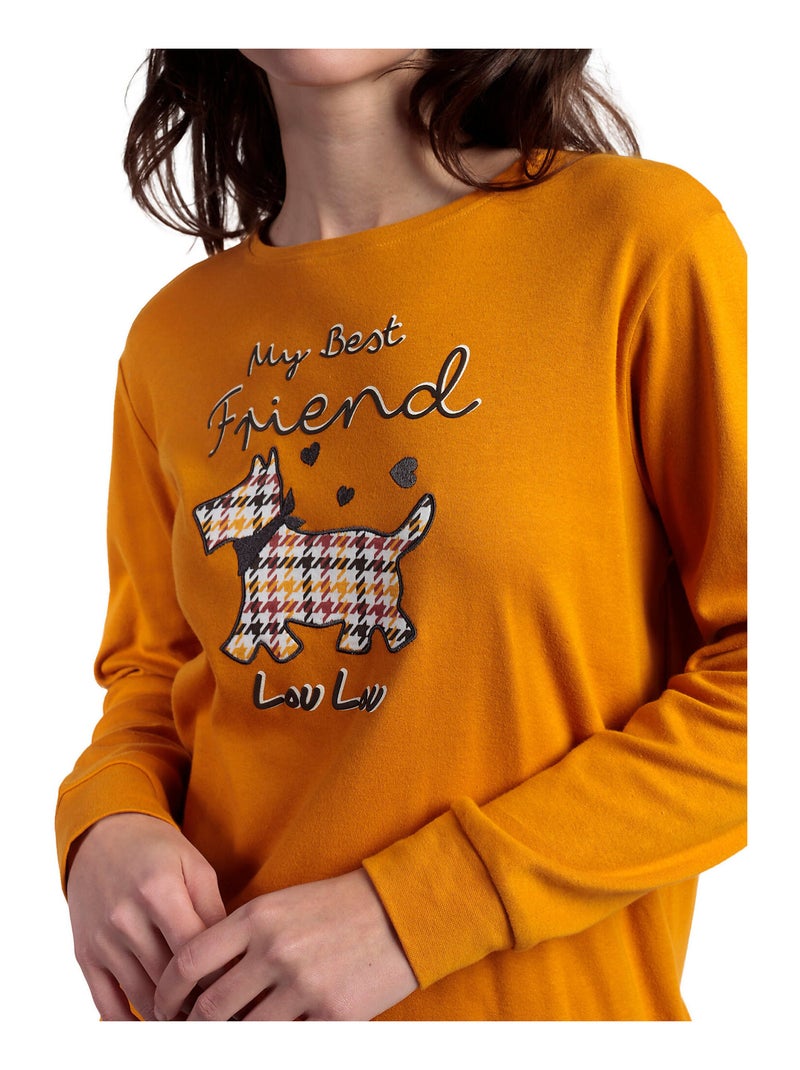 Pyjama pantalon top manches longues LouLou Returns Jaune - Kiabi