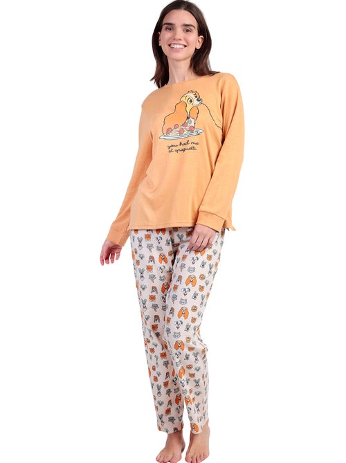 Pyjama pantalon top manches longues Love Dinner Disney - Kiabi Pyjama pantalon top manches longues Love Dinner Disney - Kiabi