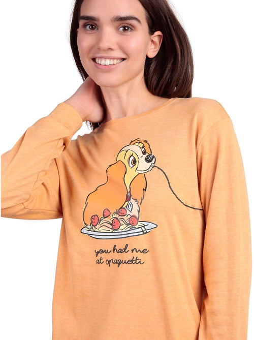 Pyjama pantalon top manches longues Love Dinner Disney - Kiabi Pyjama pantalon top manches longues Love Dinner Disney - Kiabi
