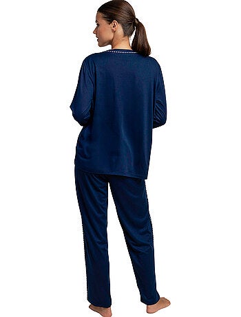 Pyjama pantalon top manches longues luxury pearl