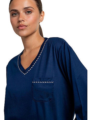 Pyjama pantalon top manches longues luxury pearl