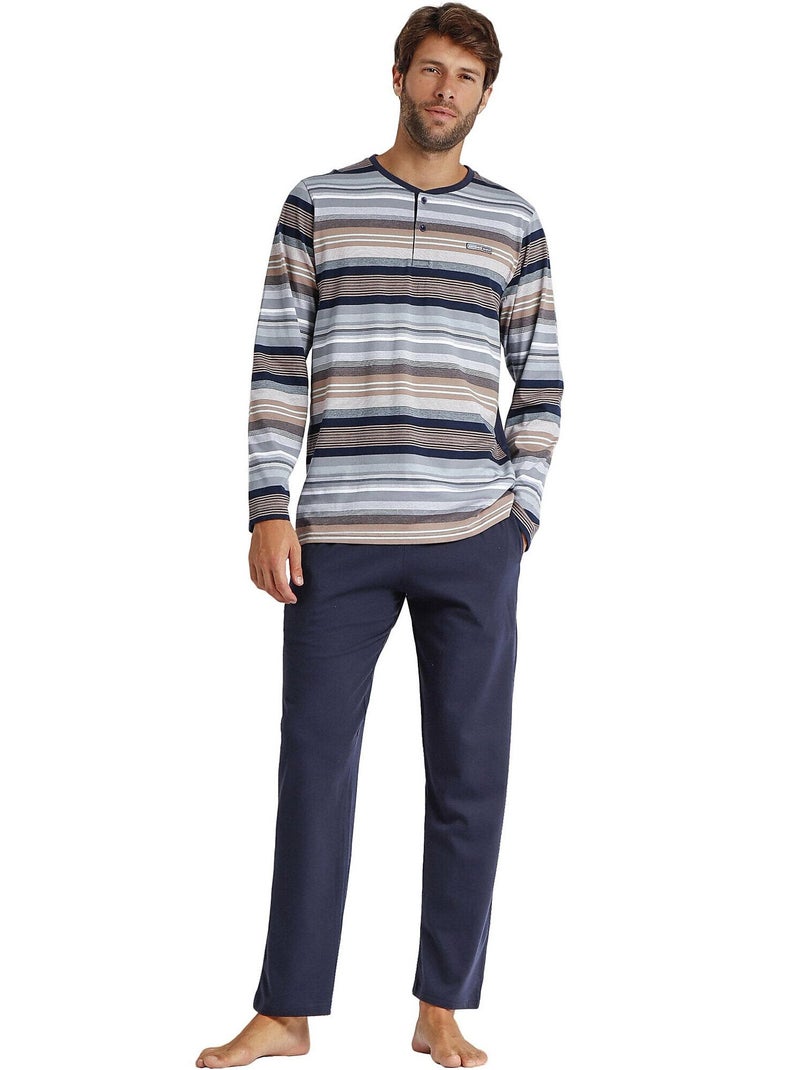 Pyjama pantalon top manches longues Mackenzie Antonio Miro Bleu marine - Kiabi