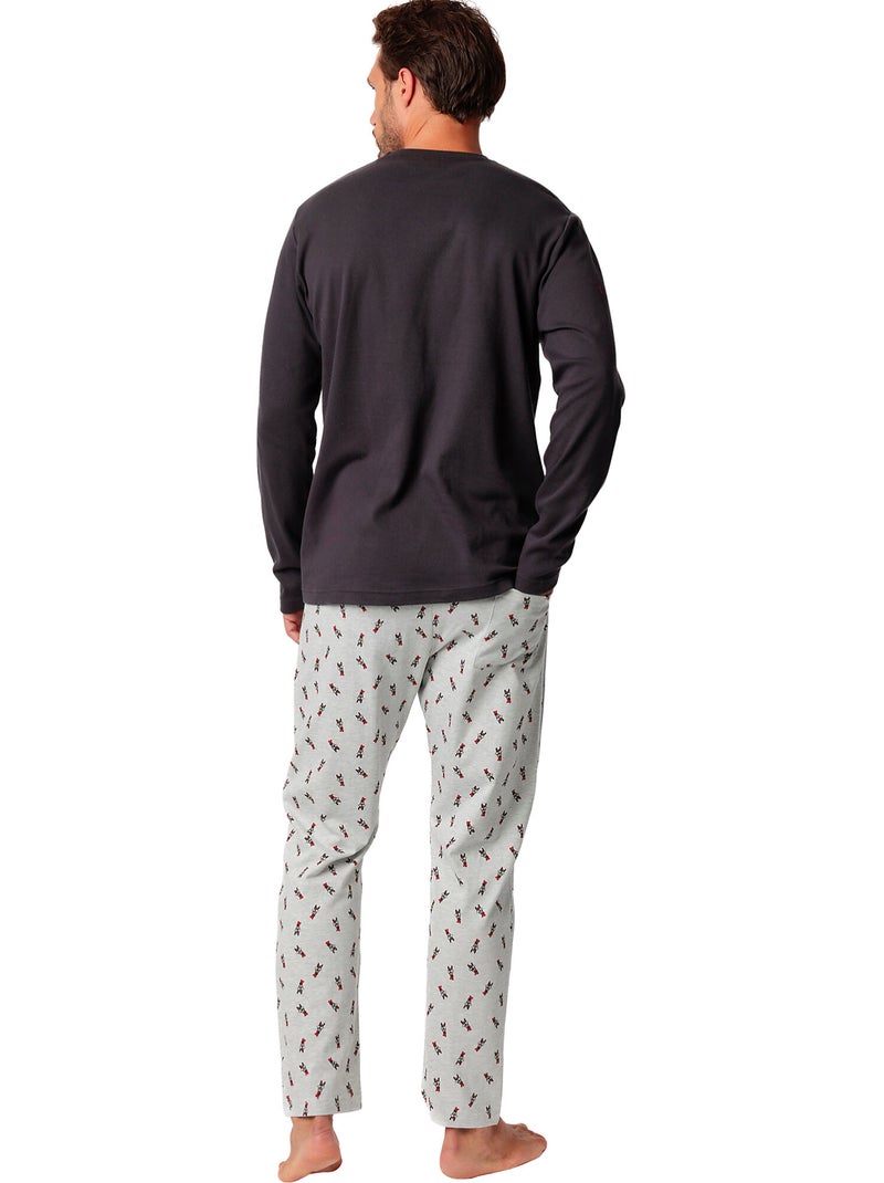 Pyjama pantalon top manches longues Make Me Laugh Disney Gris - Kiabi