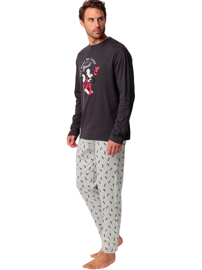 Pyjama pantalon top manches longues Make Me Laugh Disney Gris - Kiabi