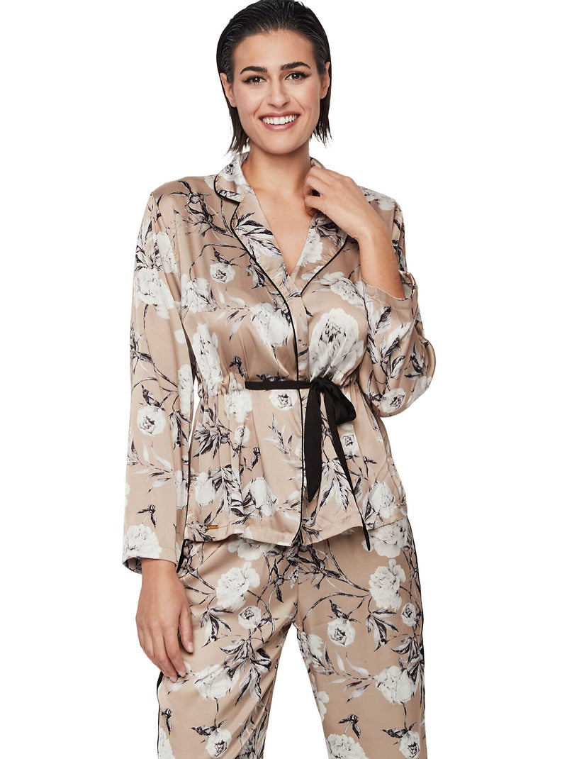 Pyjama pantalon top manches longues MALITZIA Beige - Kiabi