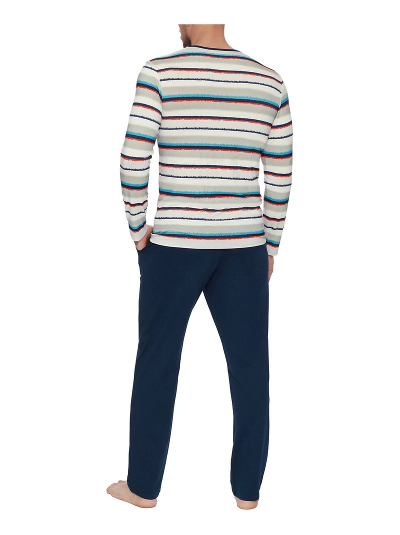 Pyjama pantalon top manches longues Mars Gris - Kiabi