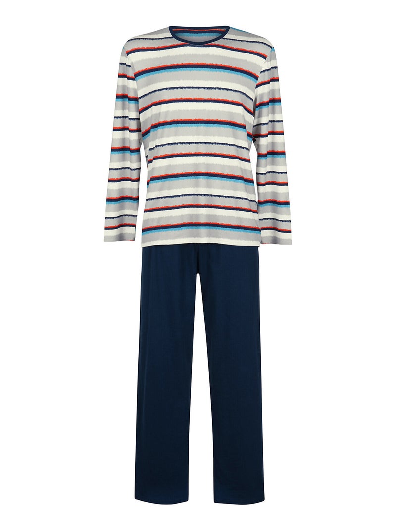 Pyjama pantalon top manches longues Mars Gris - Kiabi