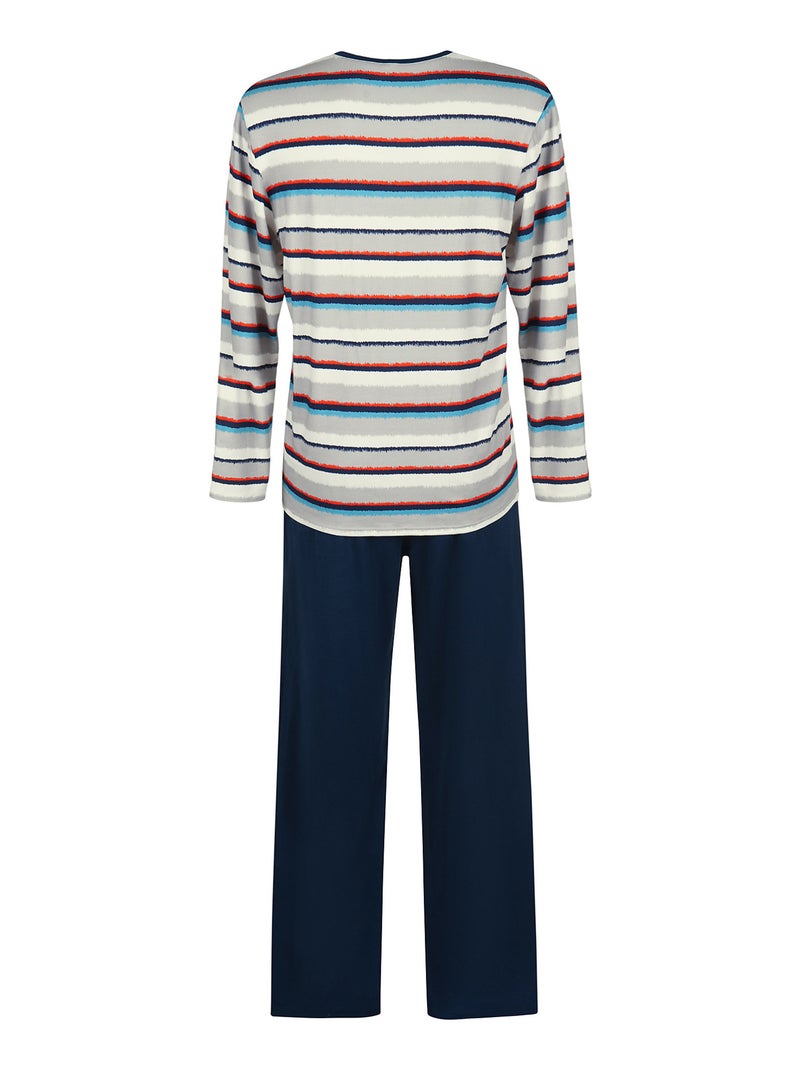 Pyjama pantalon top manches longues Mars Gris - Kiabi