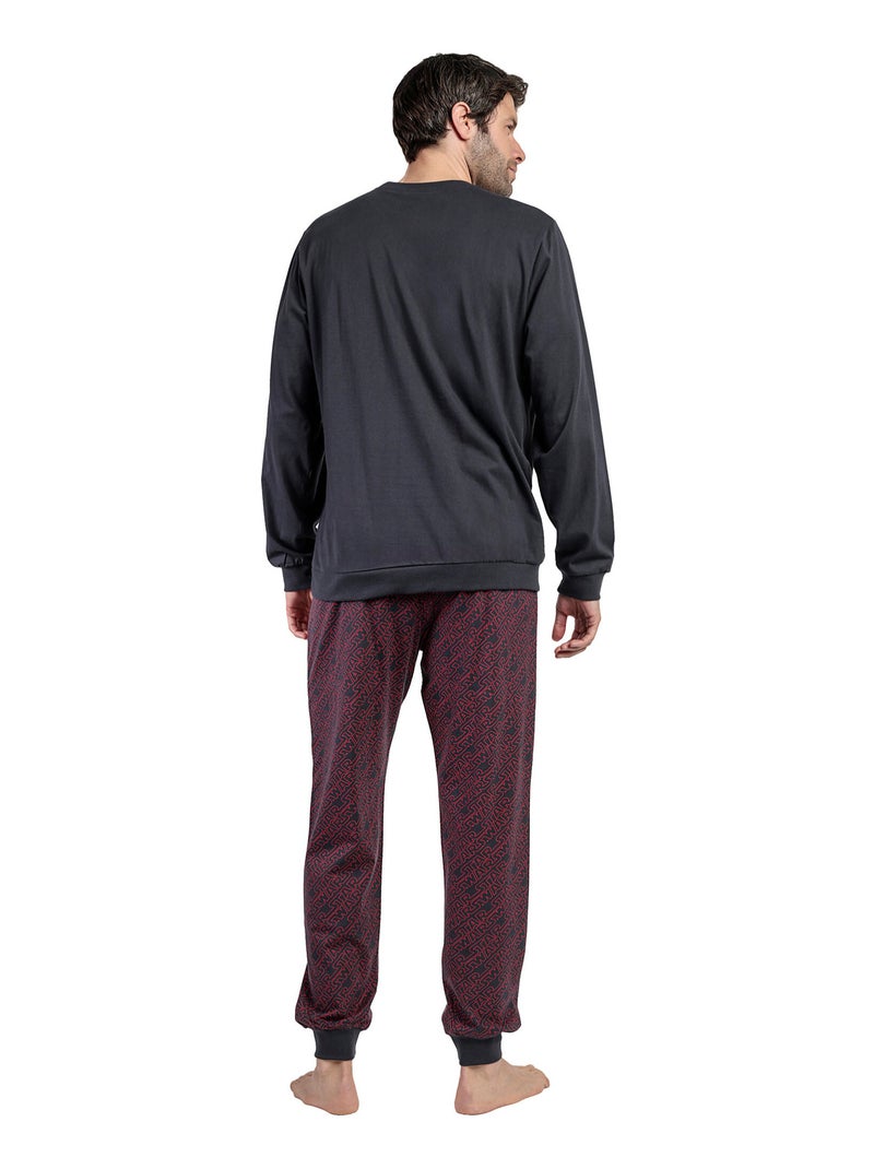 Pyjama pantalon top manches longues May The Force Star Wars Gris - Kiabi