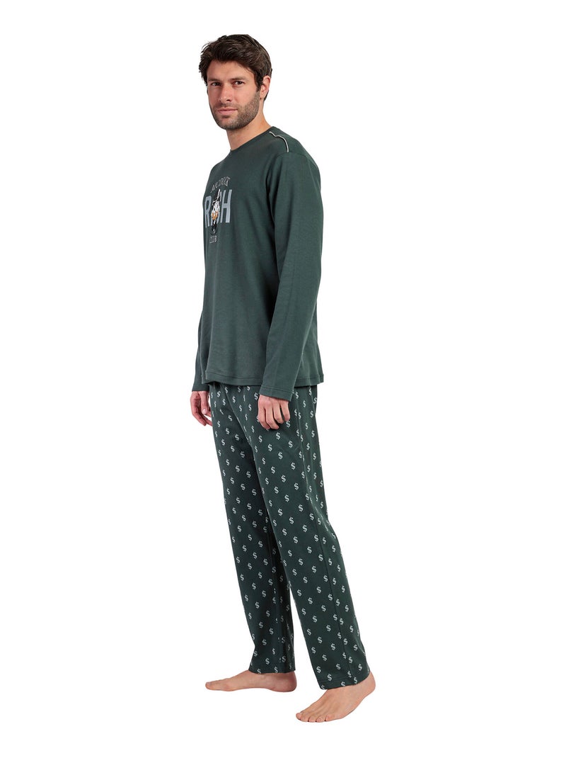 Pyjama pantalon top manches longues MCDuck Disney Vert - Kiabi