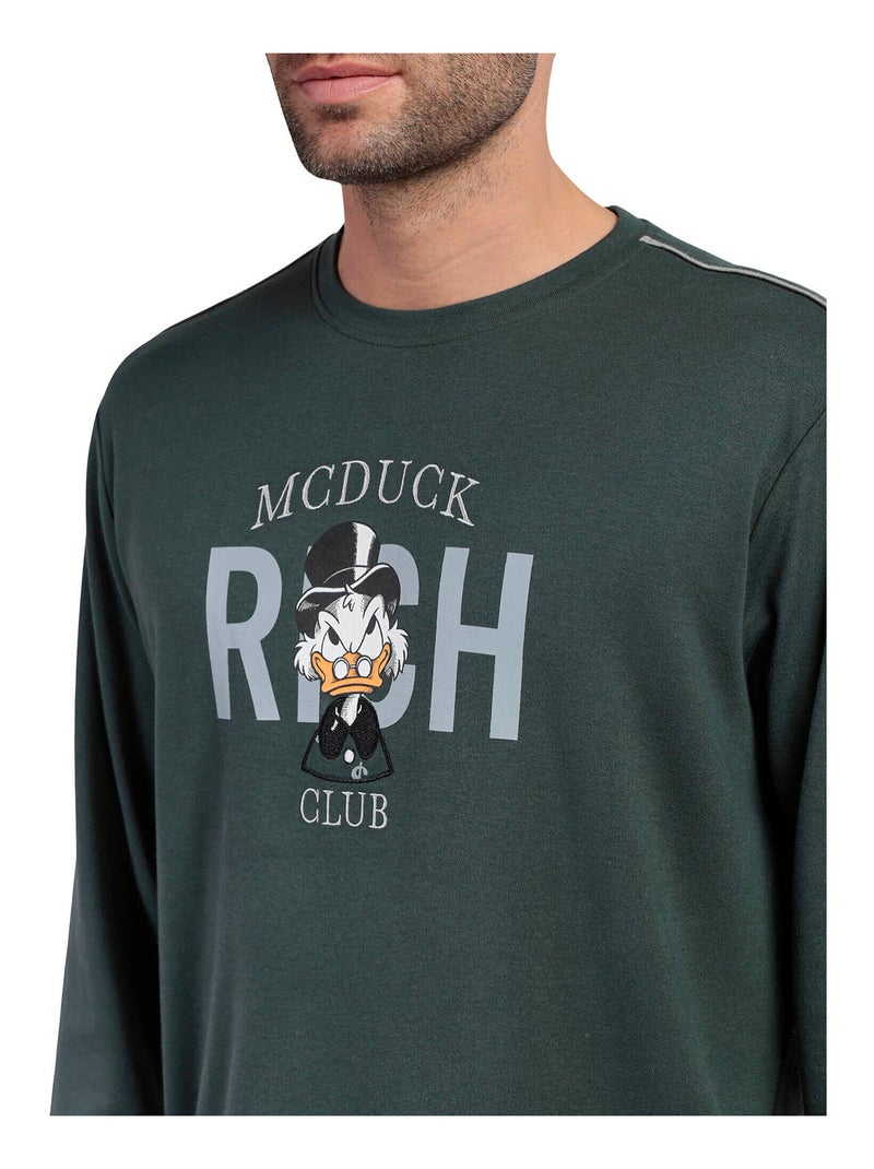 Pyjama pantalon top manches longues MCDuck Disney Vert - Kiabi