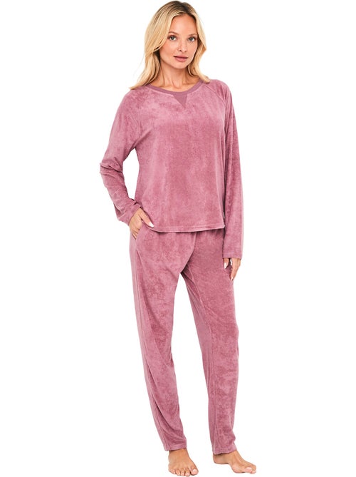 Pyjama pantalon top manches longues mellow - Kiabi Pyjama pantalon top manches longues mellow - Kiabi