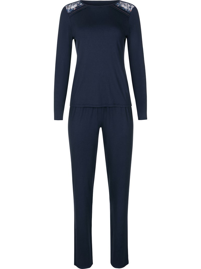 Pyjama pantalon top manches longues Mirabelle Bleu - Kiabi