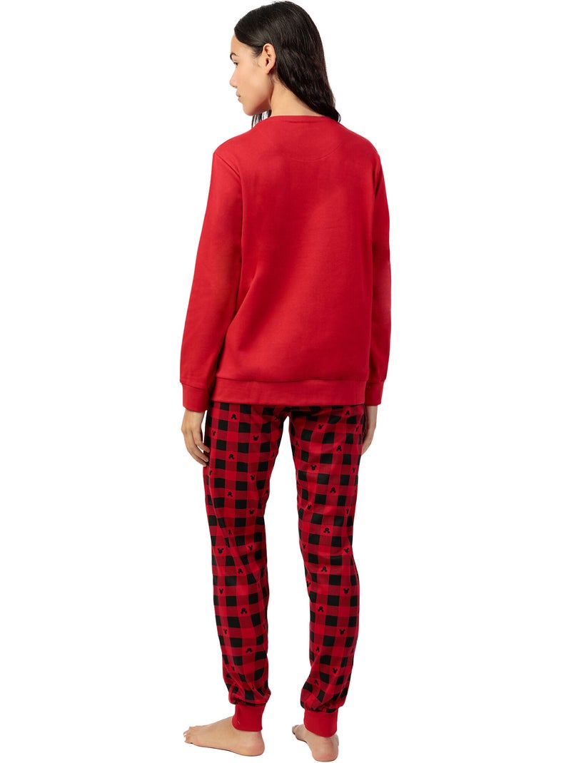 Pyjama pantalon top manches longues Mouse Holidays Disney Rouge - Kiabi