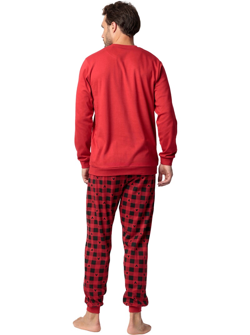 Pyjama pantalon top manches longues Mouse Holidays Disney Rouge - Kiabi