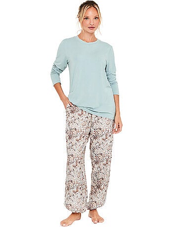 Pyjama pantalon top manches longues natural paisley