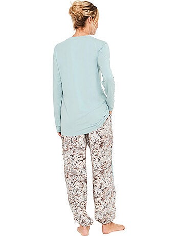 Pyjama pantalon top manches longues natural paisley