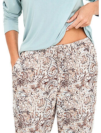 Pyjama pantalon top manches longues natural paisley