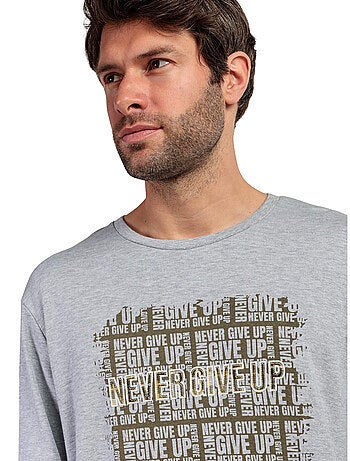 Pyjama pantalon top manches longues Never Give Up