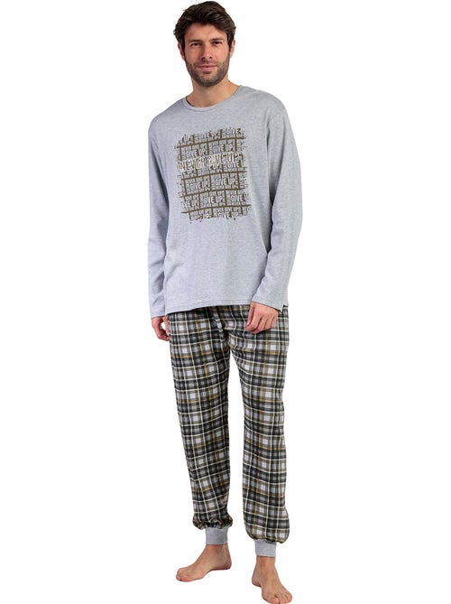 Pyjama pantalon top manches longues Never Give Up - Kiabi Pyjama pantalon top manches longues Never Give Up - Kiabi