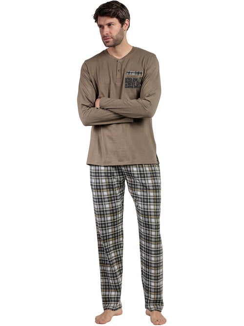 Pyjama pantalon top manches longues Never Give You Up - Kiabi