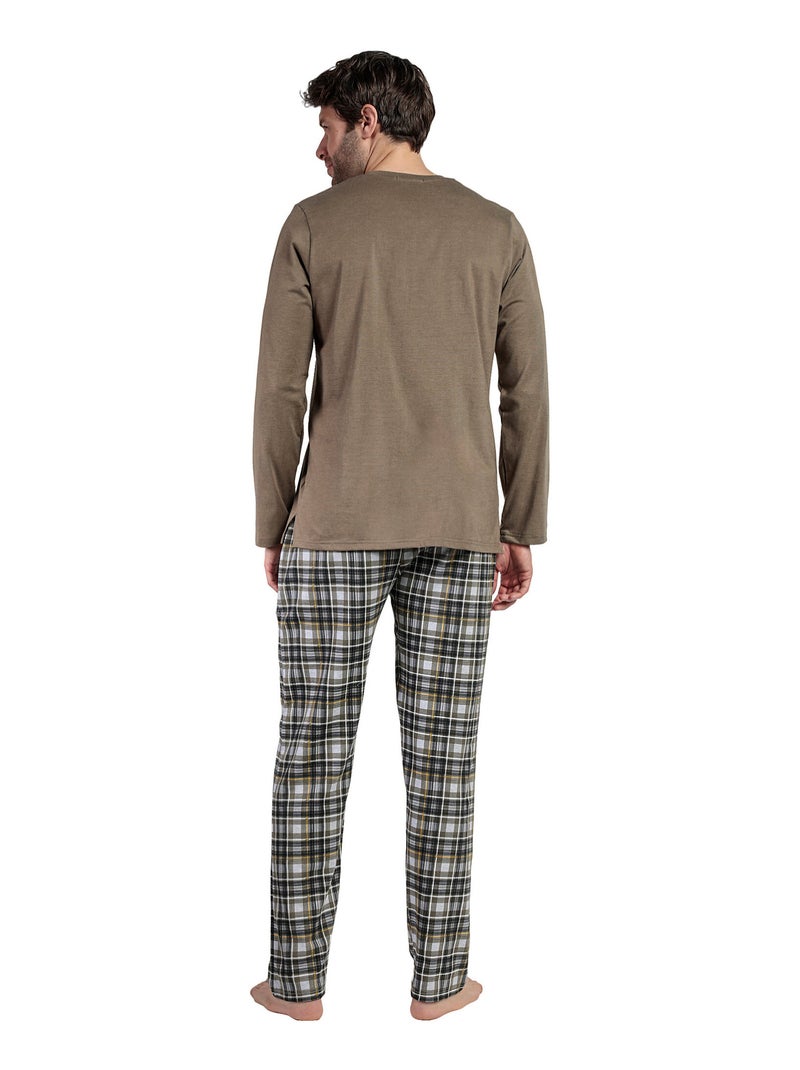 Pyjama pantalon top manches longues Never Give You Up Vert - Kiabi