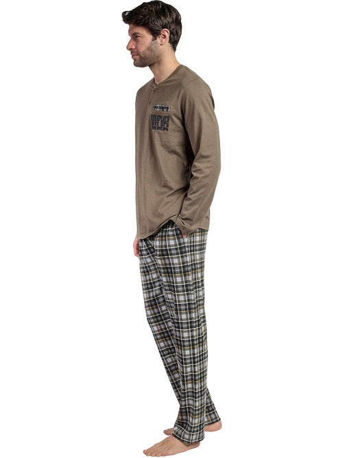 Pyjama pantalon top manches longues Never Give You Up - Kiabi