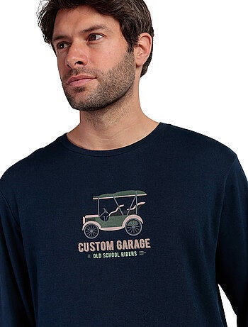 Pyjama pantalon top manches longues Old School