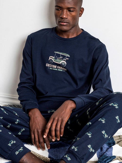 Pyjama pantalon top manches longues Old School - Kiabi
