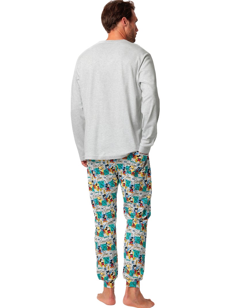 Pyjama pantalon top manches longues Original Mickey Disney Gris - Kiabi