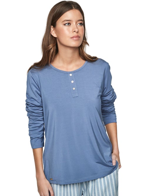Pyjama pantalon top manches longues P105 OXFORD - Kiabi