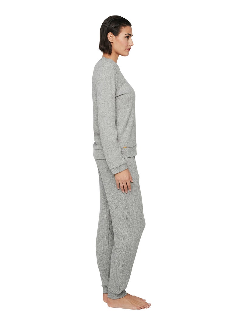 Pyjama pantalon top manches longues P106 CLOUD NINE Gris - Kiabi