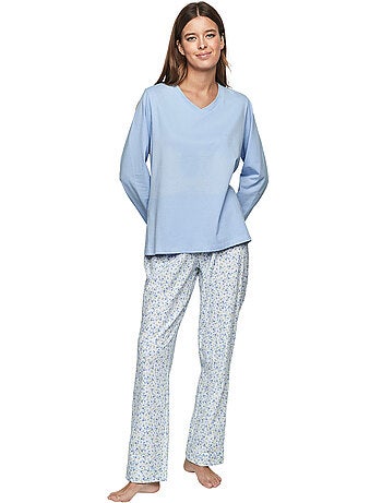 Pyjama pantalon top manches longues P111 PREPPY FLOWERS