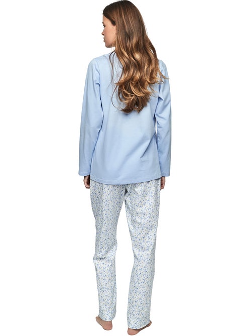 Pyjama pantalon top manches longues P111 PREPPY FLOWERS - Kiabi