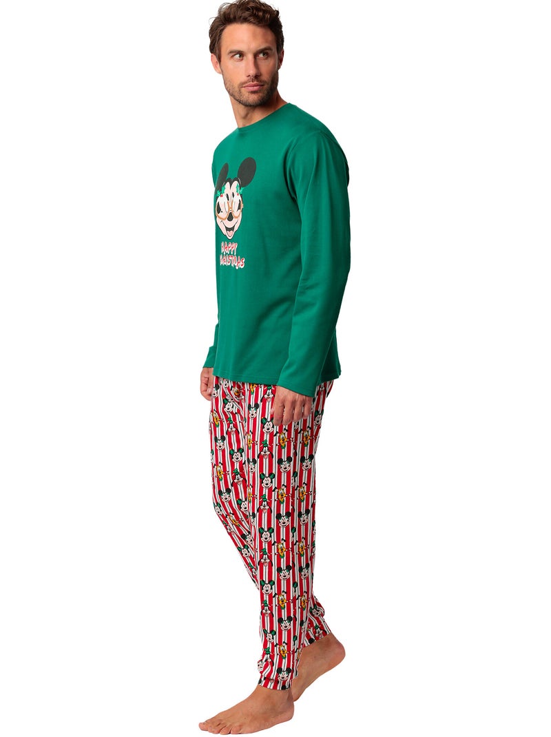 Pyjama pantalon top manches longues Party Friends Disney Vert - Kiabi