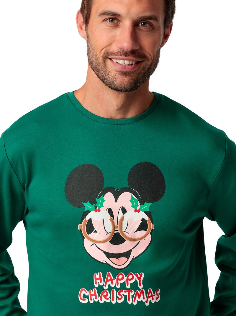 Pyjama pantalon top manches longues Party Friends Disney Vert - Kiabi
