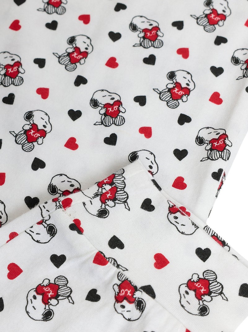 Pyjama pantalon top manches longues Peanuts In My Heart Rouge - Kiabi