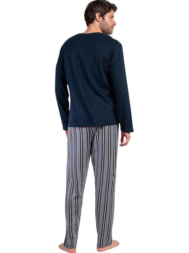 Pyjama pantalon top manches longues Pointe Antonio Miro Bleu marine - Kiabi