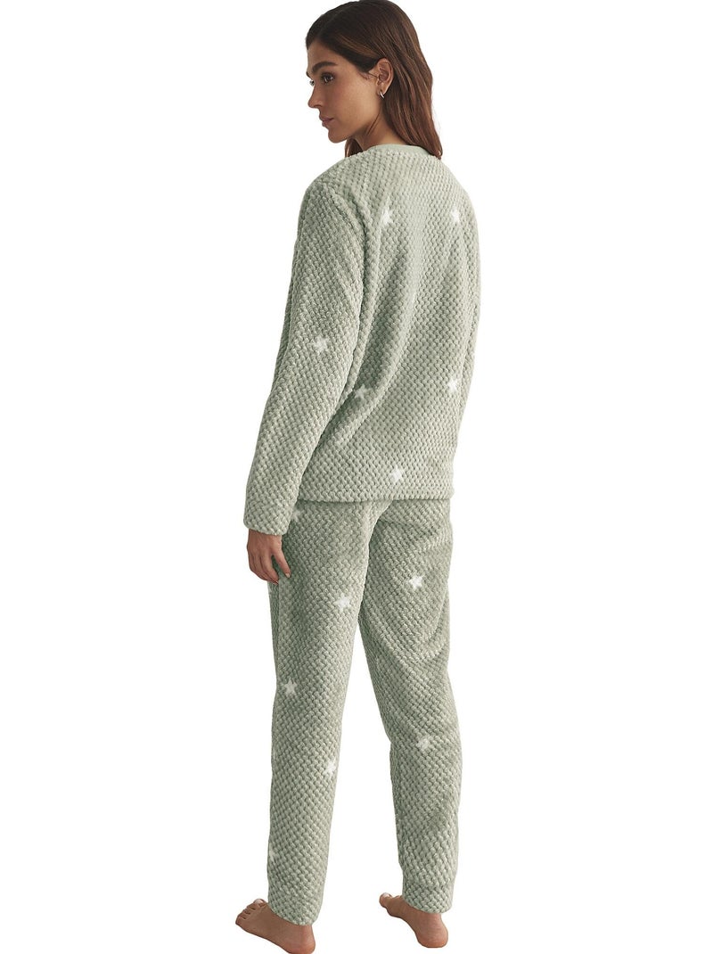 Pyjama pantalon top manches longues POLAR Vert - Kiabi
