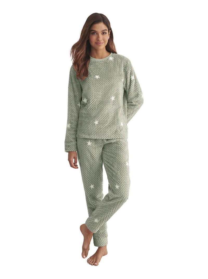 Pyjama pantalon top manches longues POLAR Vert - Kiabi