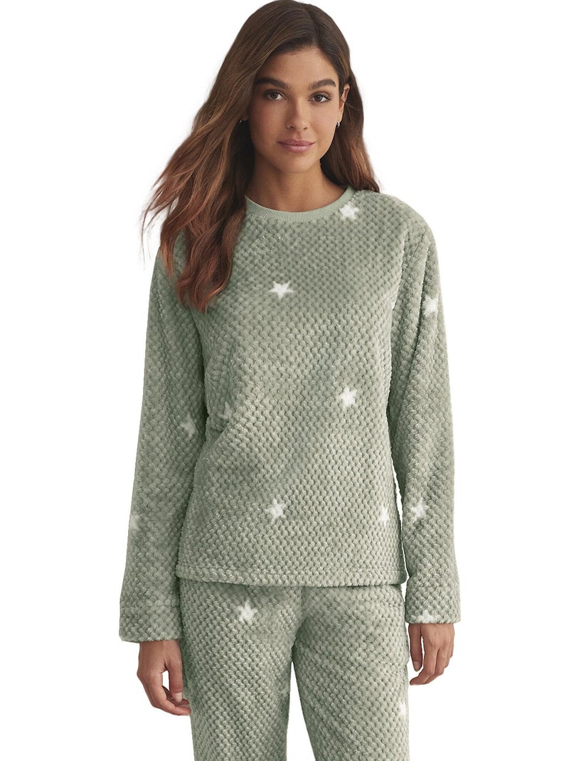 Pyjama pantalon top manches longues POLAR Vert - Kiabi