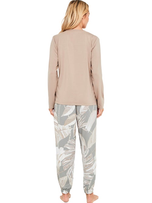 Pyjama pantalon top manches longues premium drape - Kiabi Pyjama pantalon top manches longues premium drape - Kiabi