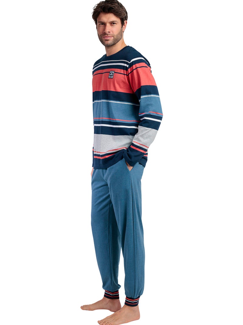 Pyjama pantalon top manches longues Rayas Burnt Lois Orange - Kiabi