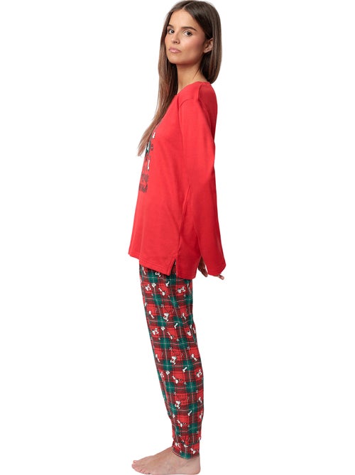 Pyjama pantalon top manches longues Reindeer Crossing Peanuts - Kiabi