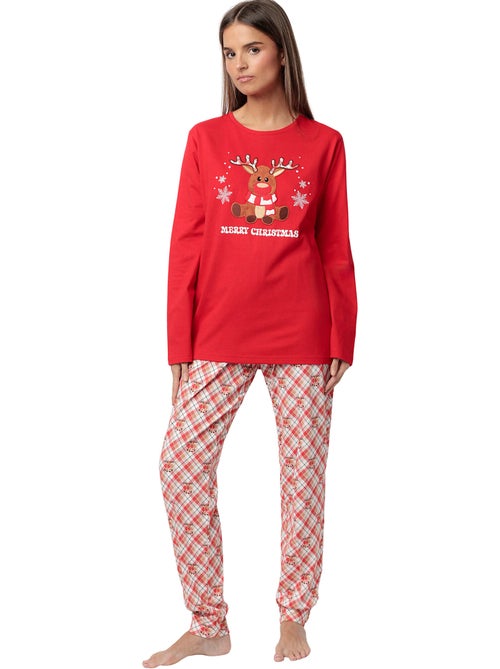 Pyjama pantalon top manches longues Reindeer - Kiabi