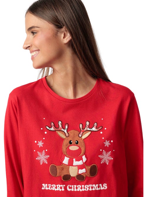 Pyjama pantalon top manches longues Reindeer - Kiabi