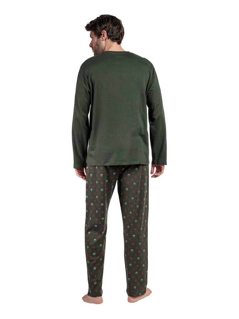 Pyjama pantalon top manches longues Resistance Pilot Star Wars Vert - Kiabi
