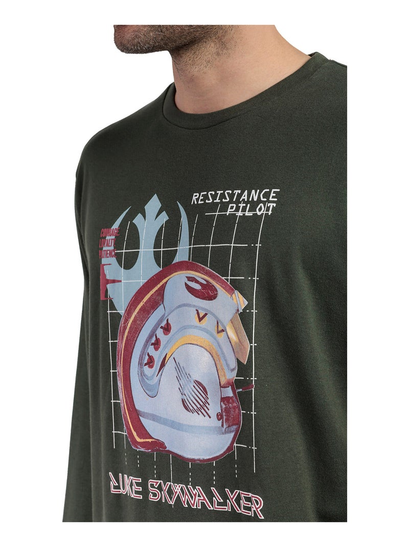 Pyjama pantalon top manches longues Resistance Pilot Star Wars Vert - Kiabi