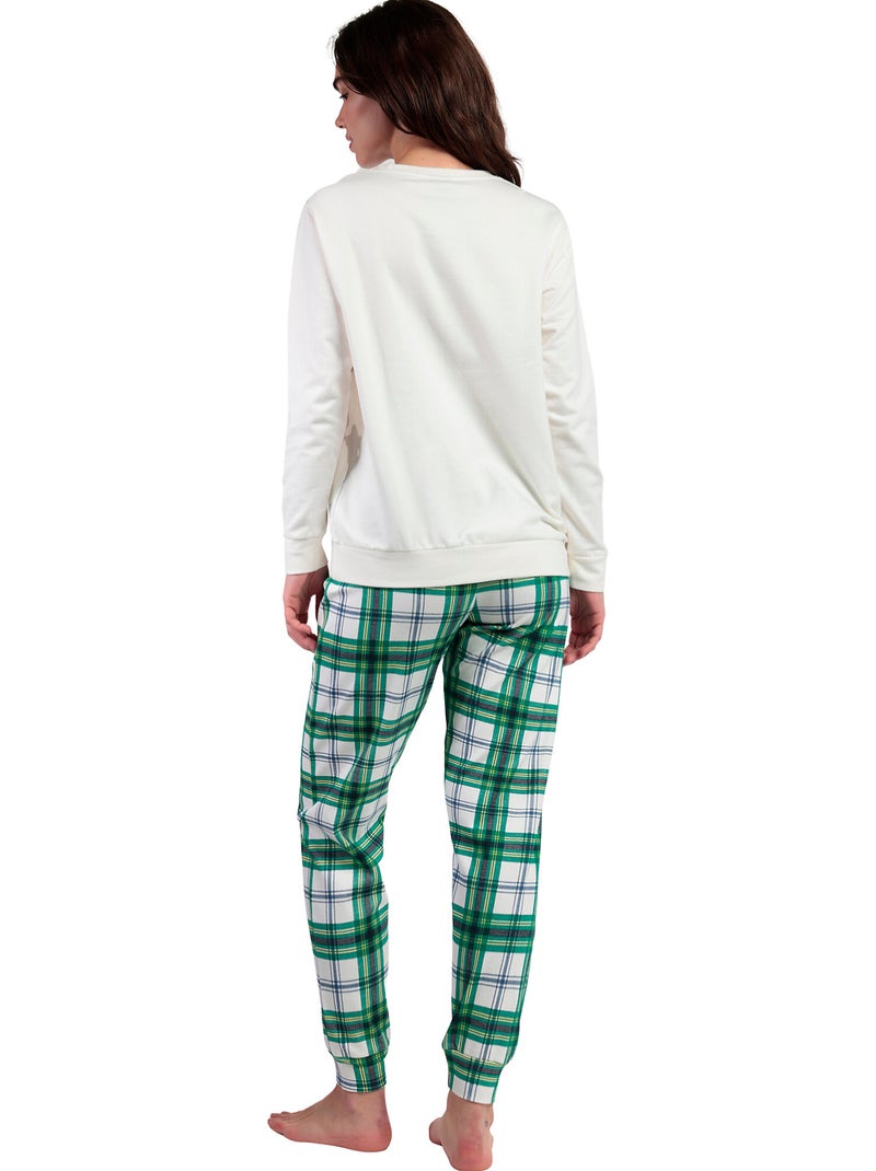 Pyjama pantalon top manches longues Ski Mouse Disney Ecru - Kiabi